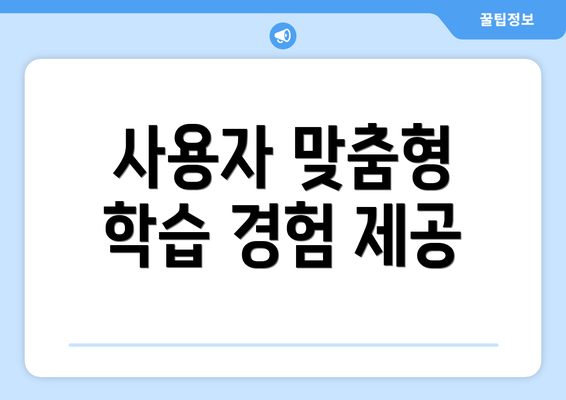 사용자 맞춤형 학습 경험 제공