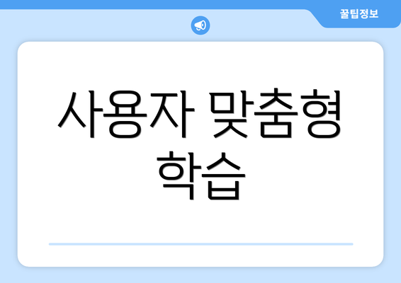 사용자 맞춤형 학습