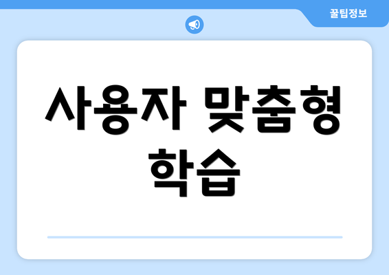 사용자 맞춤형 학습