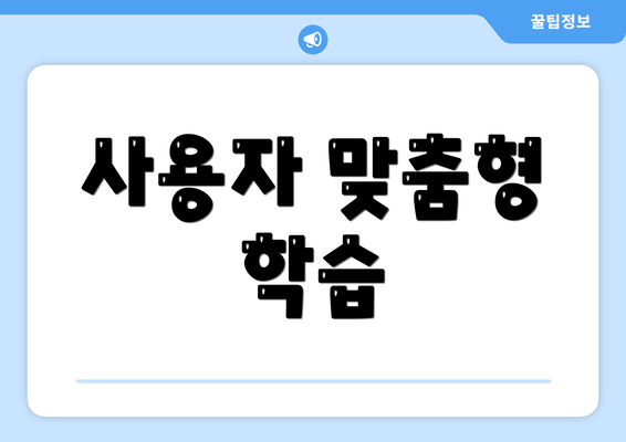 사용자 맞춤형 학습