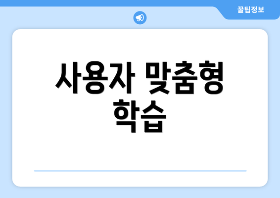 사용자 맞춤형 학습