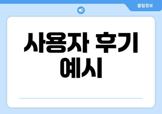사용자 후기 예시