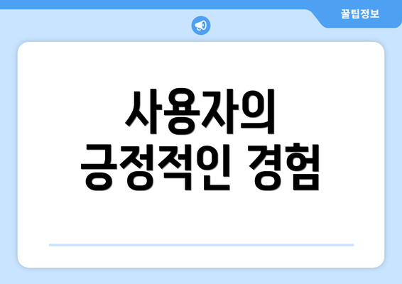 사용자의 긍정적인 경험