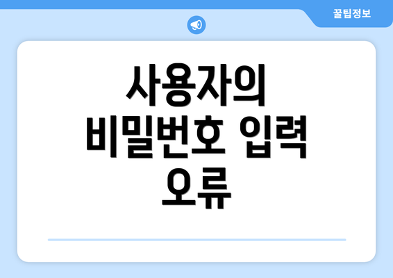 사용자의 비밀번호 입력 오류