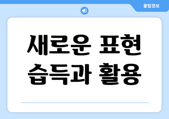 새로운 표현 습득과 활용