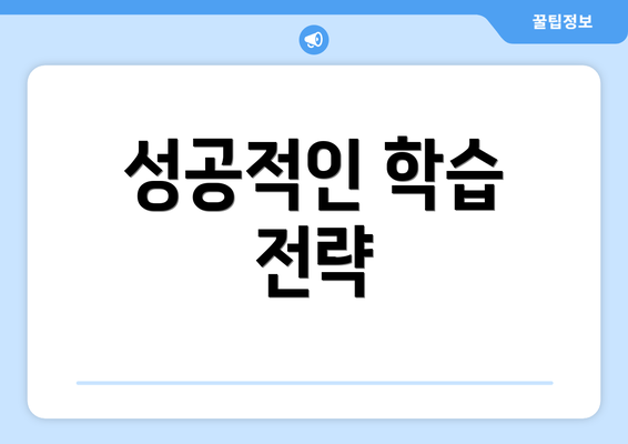 성공적인 학습 전략