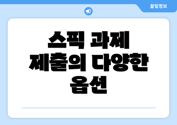 스픽 과제 제출의 다양한 옵션
