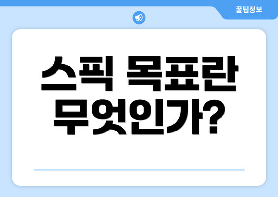 스픽 목표란 무엇인가?