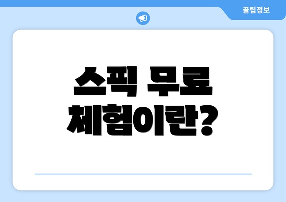 스픽 무료 체험이란?