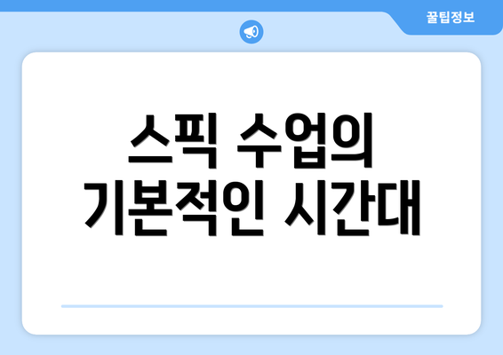 스픽 수업의 기본적인 시간대