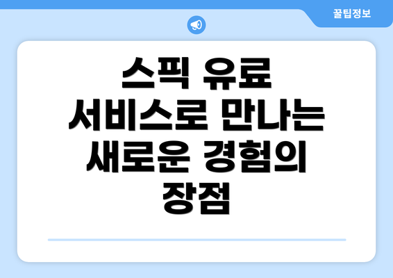 스픽 유료 서비스로 만나는 새로운 경험의 장점