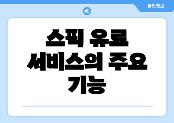 스픽 유료 서비스의 주요 기능