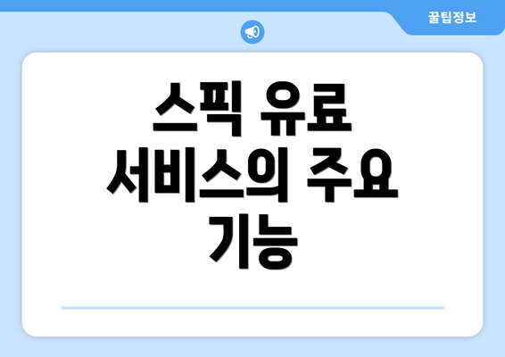 스픽 유료 서비스의 주요 기능