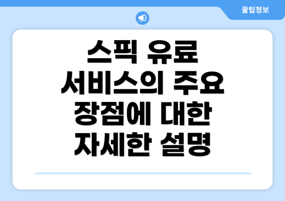 스픽 유료 서비스의 주요 장점에 대한 자세한 설명