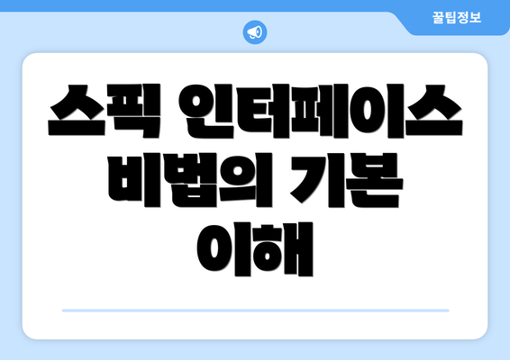 스픽 인터페이스 비법의 기본 이해