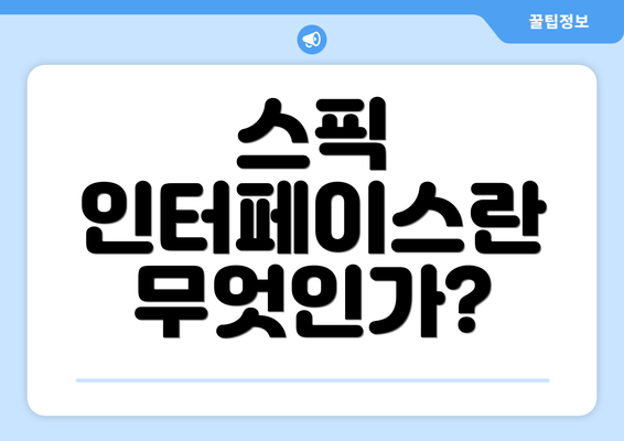 스픽 인터페이스란 무엇인가?