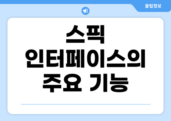 스픽 인터페이스의 주요 기능
