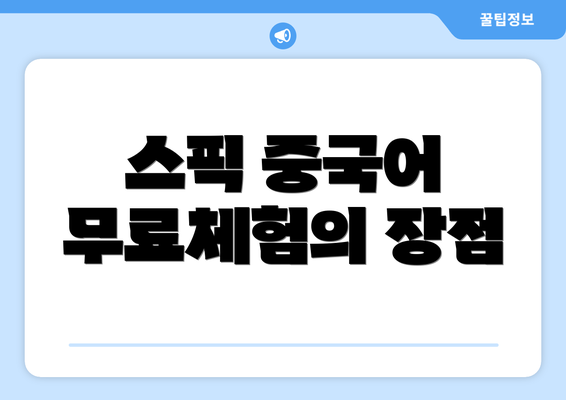 스픽 중국어 무료체험의 장점