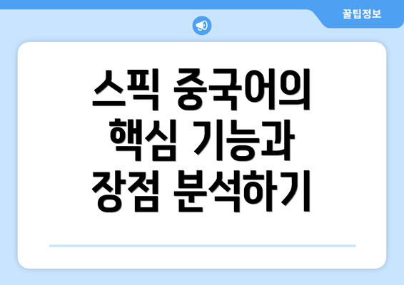 스픽 중국어의 핵심 기능과 장점 분석하기