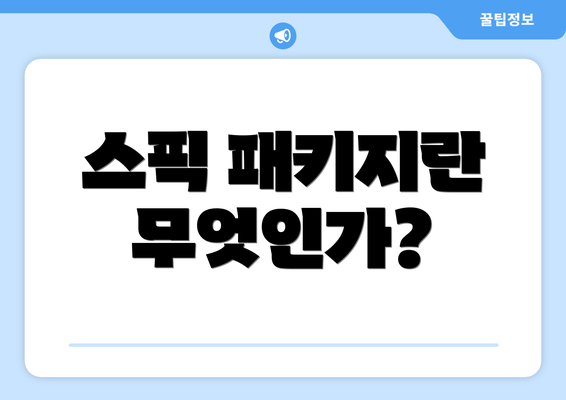 스픽 패키지란 무엇인가?