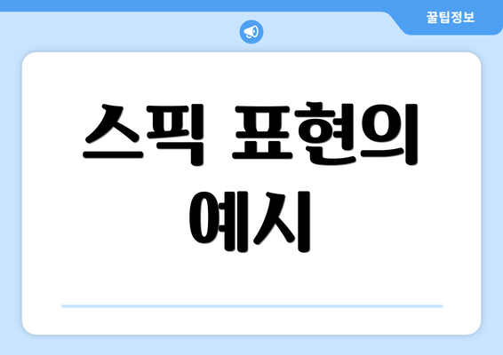 스픽 표현의 예시