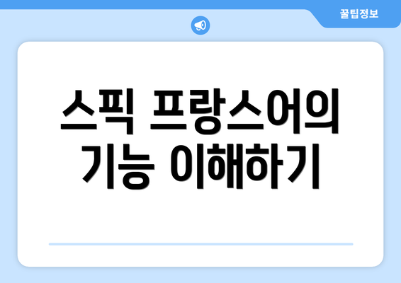 스픽 프랑스어의 기능 이해하기