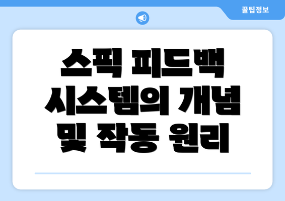 스픽 피드백 시스템의 개념 및 작동 원리