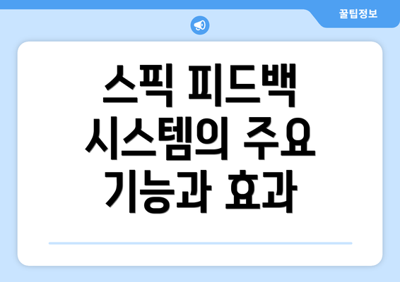 스픽 피드백 시스템의 주요 기능과 효과