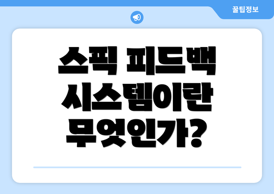 스픽 피드백 시스템이란 무엇인가?