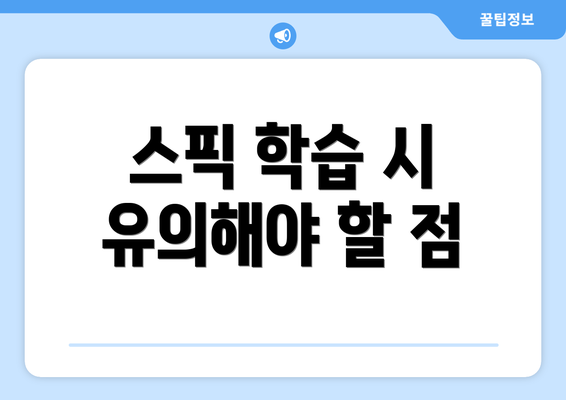 스픽 학습 시 유의해야 할 점