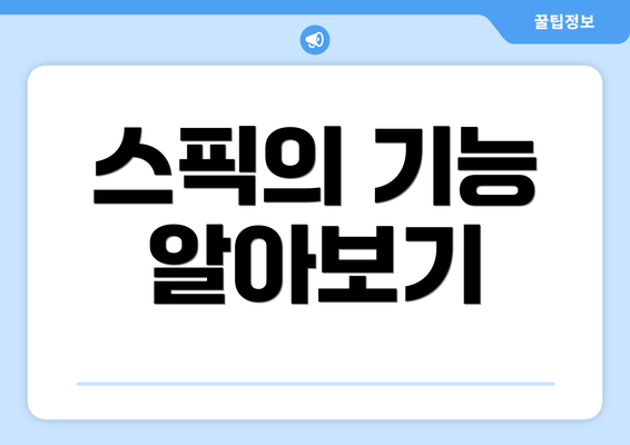 스픽의 기능 알아보기