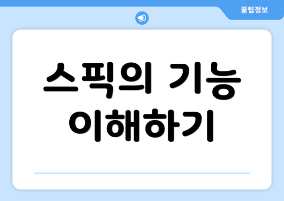 스픽의 기능 이해하기