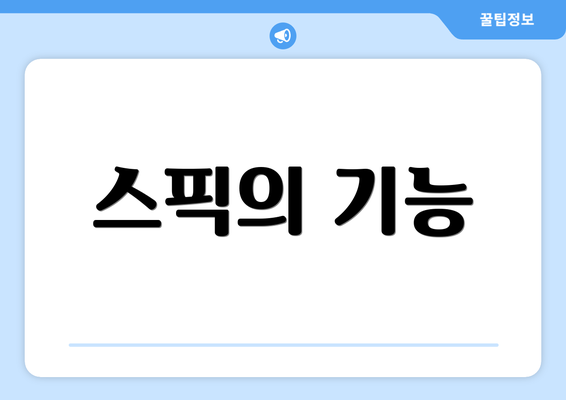 스픽의 기능