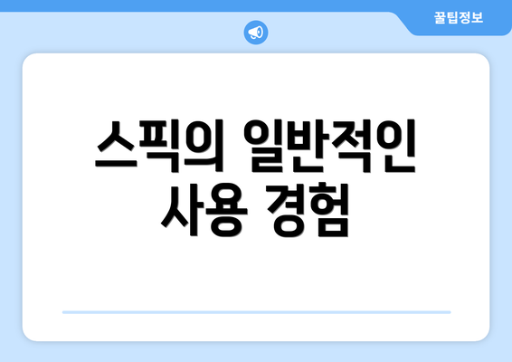 스픽의 일반적인 사용 경험