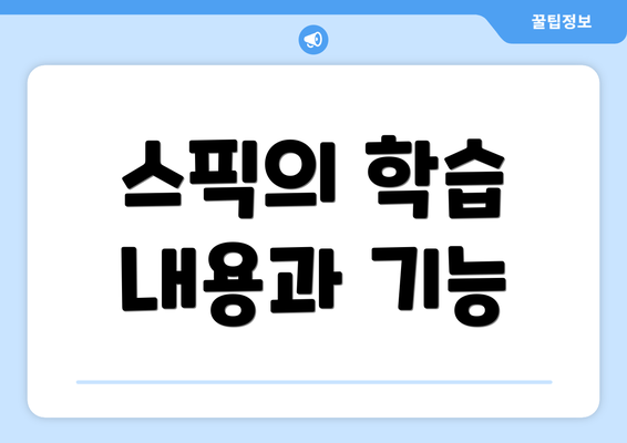 스픽의 학습 내용과 기능