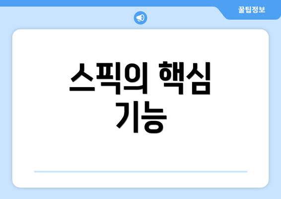 스픽의 핵심 기능