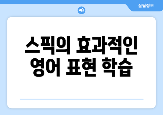 스픽의 효과적인 영어 표현 학습