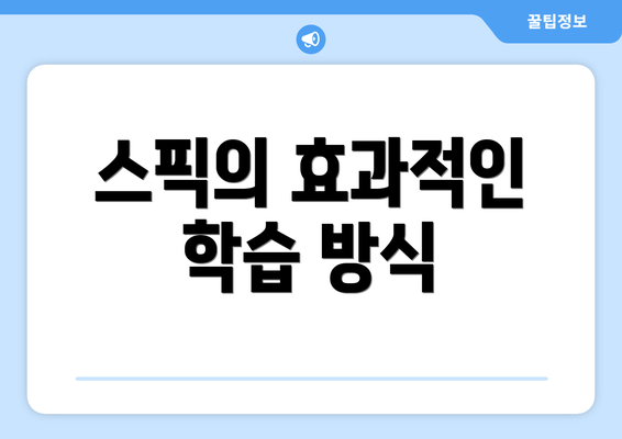 스픽의 효과적인 학습 방식