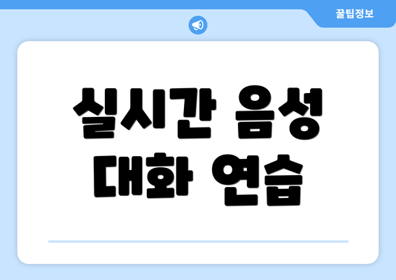 실시간 음성 대화 연습