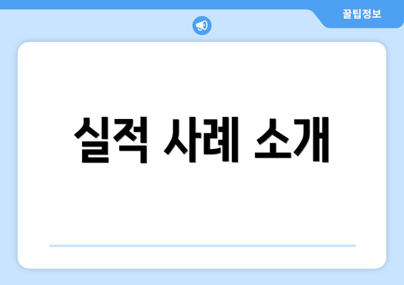 실적 사례 소개