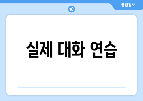 실제 대화 연습