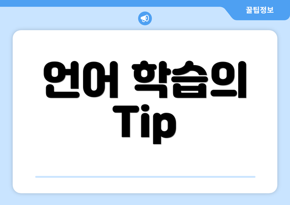 언어 학습의 Tip