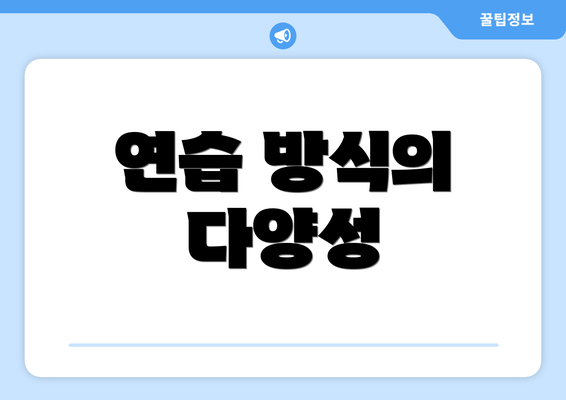 연습 방식의 다양성