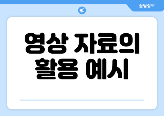 영상 자료의 활용 예시
