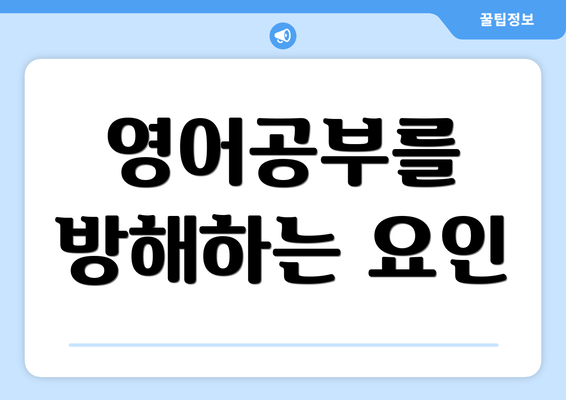 영어공부를 방해하는 요인