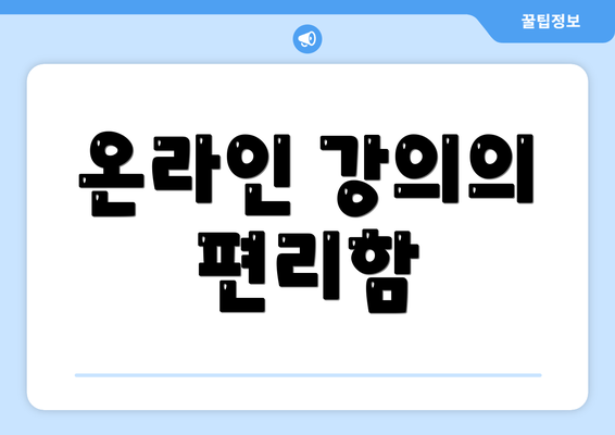 온라인 강의의 편리함