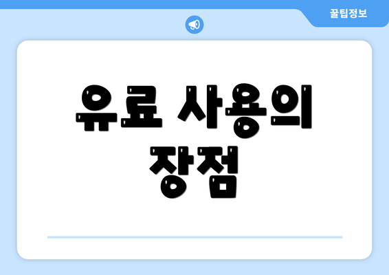 유료 사용의 장점
