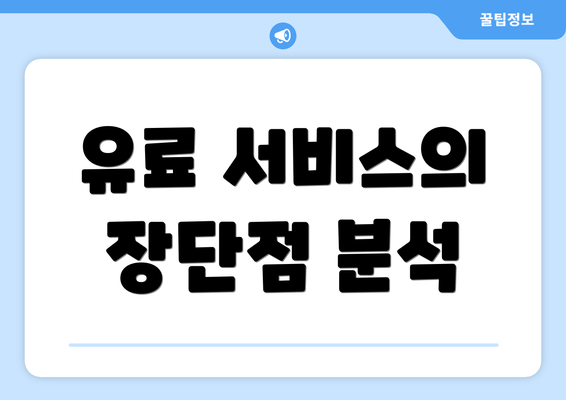 유료 서비스의 장단점 분석