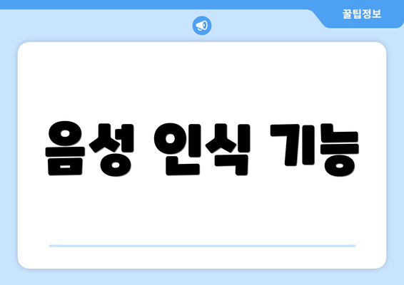 음성 인식 기능