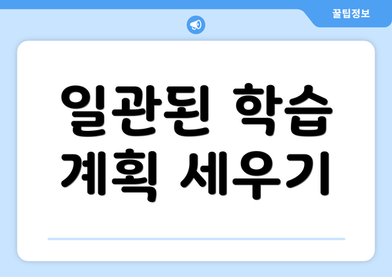 일관된 학습 계획 세우기